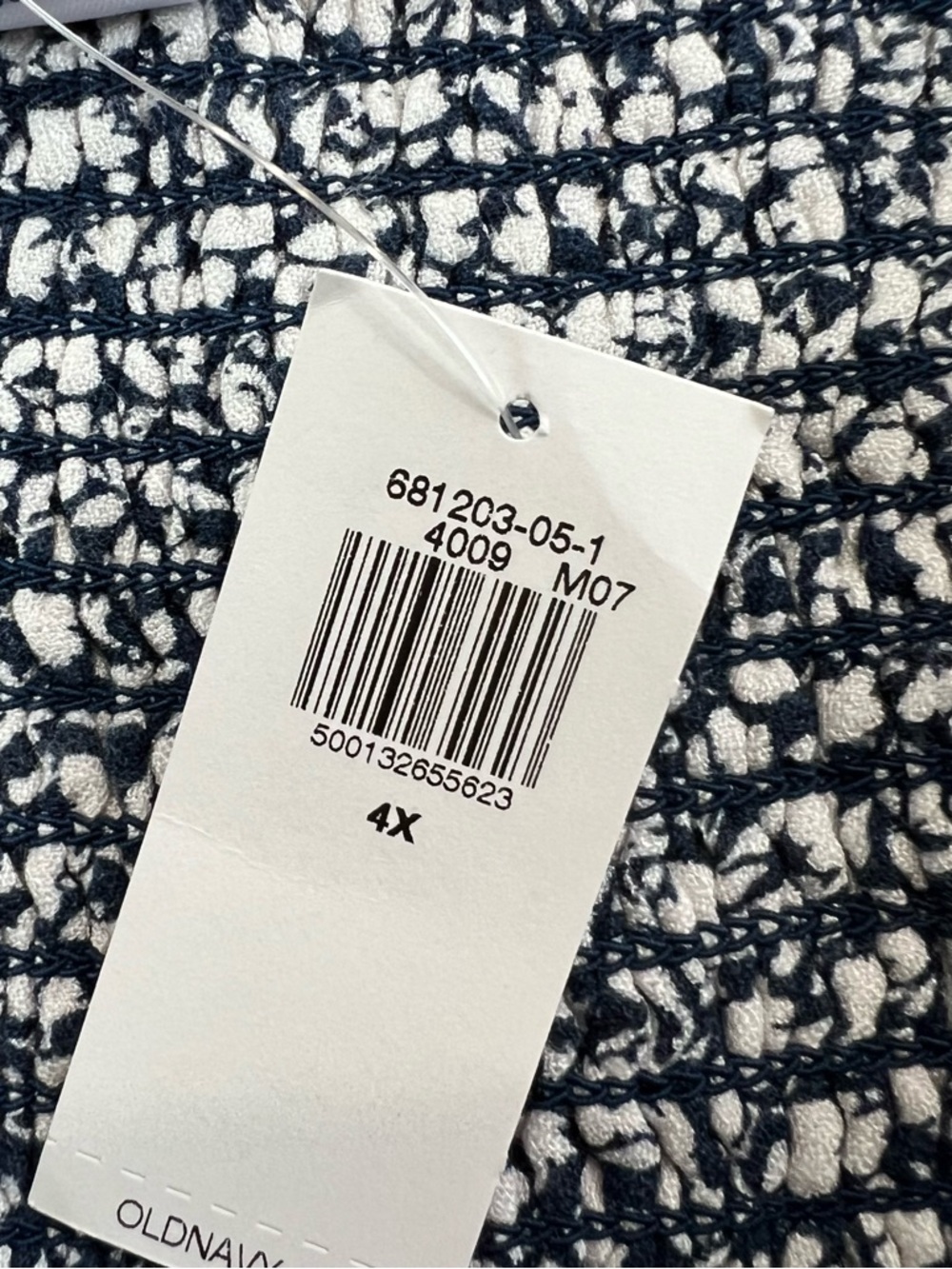 Old Navy 4X Blue White Floral Smocked Tie Strap Midi Dress - Picture 4 of 9